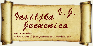 Vasiljka Ječmenica vizit kartica